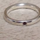 Authentic Tiffany & Co. Red Sapphire Band Ring Stacking Size 5.5 Silver