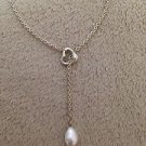 Authentic Tiffany & Co. Elsa Peretti Open Heart Pearl Lariat Necklace RP$375 B