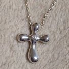 Excellent Authentic Tiffany & Co. Elsa Peretti Cross Diamond Necklace RP$475
