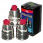 ALUMINUM CUPS & BALLS SET Table Magic Trick And Box Red Pom Close Silver Goblets
