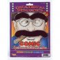 GROUCHO COMIC EYEBROWS & MOUSTACHE Joke Costume Black Fake Mustache Hairy Thick