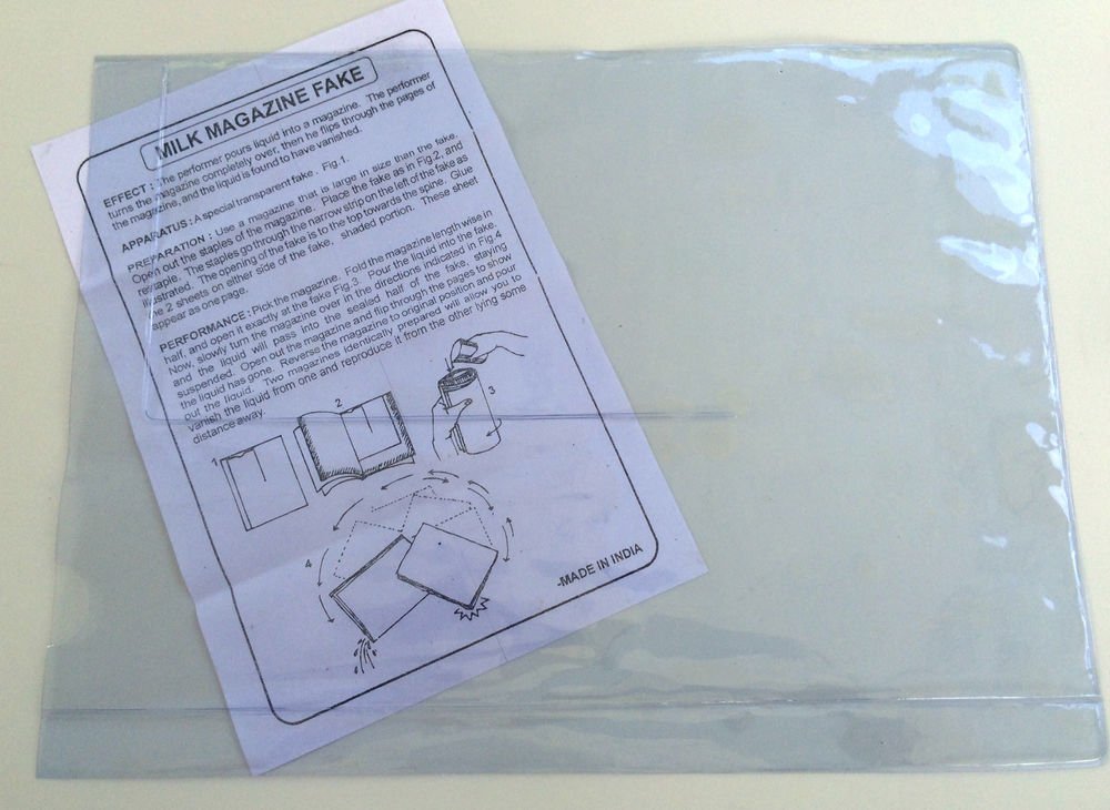 MILK MAGAZINE FAKE Vanishing Liquid From Newspaper GIMMICK Plastic