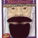 ARAB MOUSTACHE & BEARD SET Costume Fake Facial Hair Sheik Goatee Sticks On Man
