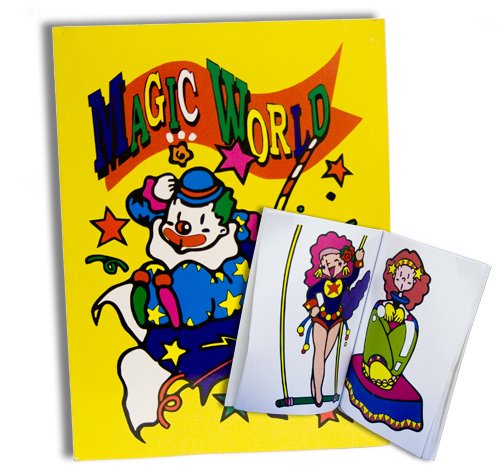 MAGIC CIRCUS CLOWN COLORING BOOK Kid Show Trick Magician Pictures ...