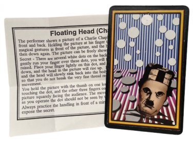 CHARLIE CHAPLIN FLOATING HEAD Joke Gag Magic Card Trick Kids Beginner Toy Clown