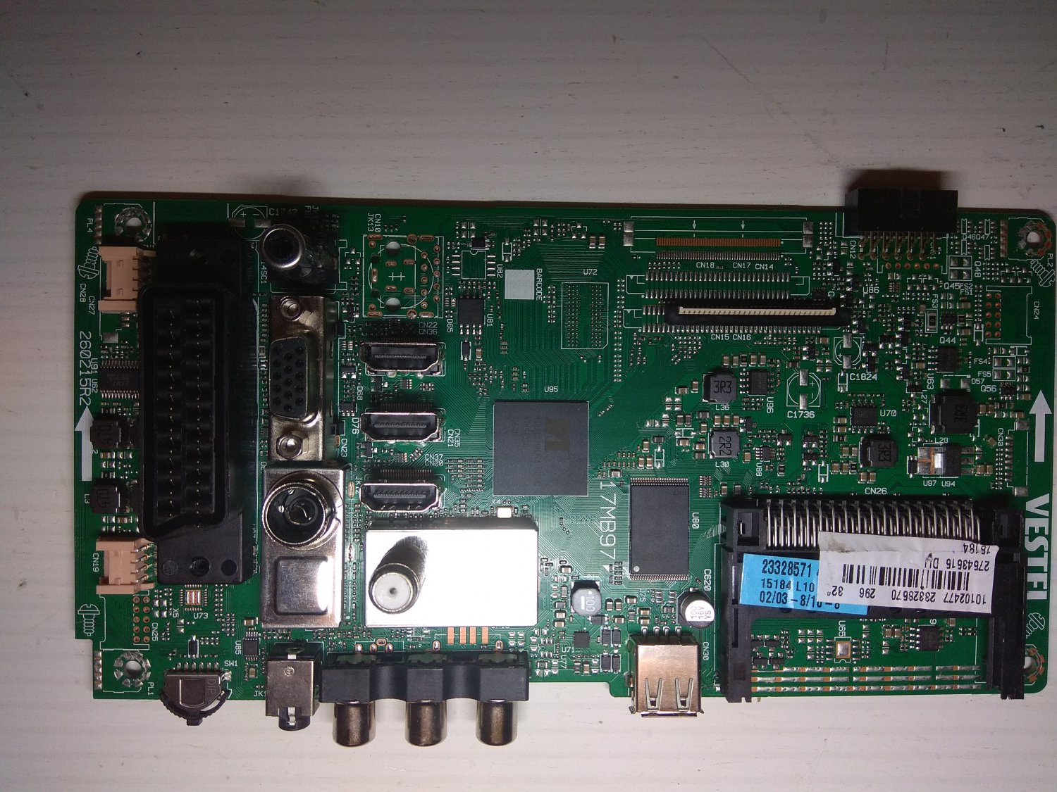 Vestel Motherboard 17MB97 for LED TV Hitachi 32HE1610FTR