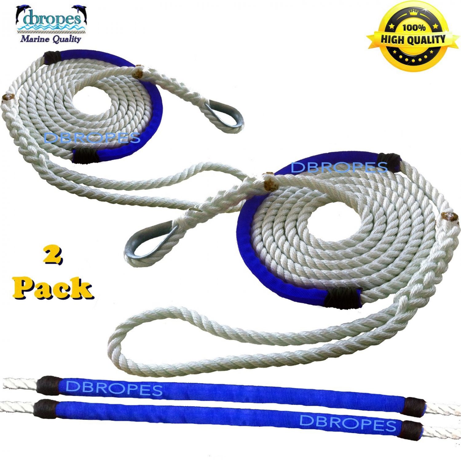 2 Of 3 Strand Mooring Pendant Nylon Rope Lines 1 2