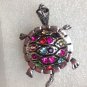 Silver Plate Turtle Ring Comes in 9 Color Variations Size 7 - 7 1/2