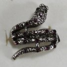 Elegant Purple Crystal Silver Plated Snake Ring Size 8 - 8 1/2