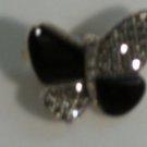 Sterling Silver with Onyx and Marcasite Elegant Butterfly Ring Size 7