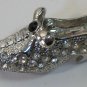 Vintage Style SIlver Plated Clear Crystal Shoe Pin Brooch