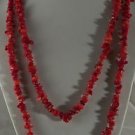 Very Long Real Coral Necklace with a Sterling Silver Clasp