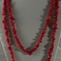 Very Long Real Coral Necklace with a Sterling Silver Clasp