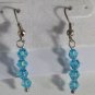 Silver Plated 4 Light Blue Crystal Beaded Pierced Earrings