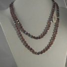 Vintage1980s Czechoslovakia Purple Crystal Necklace 48"