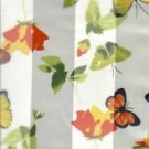 Off White with Green Yellow and Orange Butterfly Silky Scarf