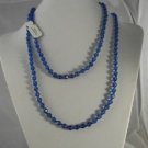 Vintage1980s Czechoslovakia Blue Crystal Necklace 48"
