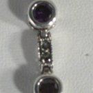 Elegant Marcasite Amethyst in Sterling Silver 7 1/2" Bracelet Security Clasp