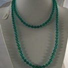 Vintage1980s Czechoslovakia Green Crystal Necklace 48"