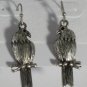 Wonderful Silver Parrot Pierced Earrings 1 1/4"