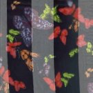 Black with Red and Green Butterfly Silky Scarf Satin Scarf 13" by 60"