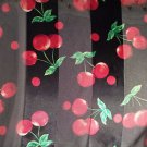 Black Green & Red Cherry Cherries Silky Scarf 21" by 21"
