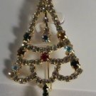 Pronged Crystal Unusual Christmas Tree Pin Movement