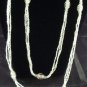 White & Pink Pierced Murano Glass 44" Necklace