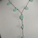 Sterling Silver Aventurine and Green Crystal Necklace