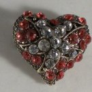 Chubby Orange and Clear Crystal Gold Plated Heart Ring