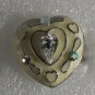 White Enameling & Crystals Artistic Heart Ring
