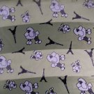 Green White Black Poodle Dog In Paris Eiffel Tower Satin Stripe Scarf 21" by 21"