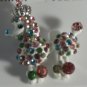 White Poodle Dog Crown Pin Brooch Pink Blue Purple Pastel Crystal Legs Move