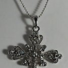 Lots of Clear Crystal Heart Cross Necklace