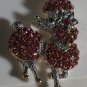 Fancy Pink Crystal Poodle Dog Pin Brooch Gold Plated