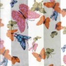 Cream with Blue and Orange Butterfly Silky Scarf Satin Scarf 13" by 60"