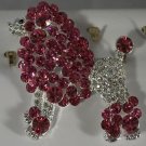 Hot Pink Crystal Wonderful Standard Poodle Dog Pin