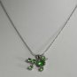 Peridot Green Crystal Fancy Poodle Dog Pendant Necklace
