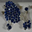 Cobalt Blue Crystal Wonderful Standard Poodle Dog Pin Brooch