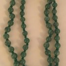 Vintage Jade Green Hand Knotted Necklace 25” Long