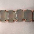 Blue Rectangle Pronged Stretch Expansion Bracelet Excellent Condition Pink Plate