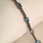 Vintage Signed 925 Sterling Silver Blue Topaz Marcasite Bracelet 7" by 1/4"