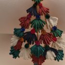 Vintage Christmas Tree Pin Pink Blue White Green Enamel Crystal Gold Plate