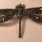 Elegant Pink Green Clear or Blue Aurora Borealis Crystal in Dragonfly Pin Brooch