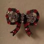 Chubby Gold Plated Bow Ring Blue Red Pink or Orange Crystal Size 8