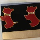 7/8" pierced Scottie Dog Enamel Earrings 9 Color Variations Black Pink Blue Red