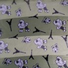Beige or Green Poodle Dog In Paris Eiffel Tower Satin Stripe Scarf 21" by 21"