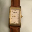 Vintage Capezio Quartz Watch Japan Movement Rectangle Brown Leather Band