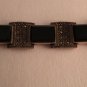Vintage Art Deco Design Onyx Sterling Marcasite Bracelet 7" x 1/2"