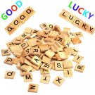 100pcs Wooden Scrabble Letters Scrapbooking Playing Game IQ Props Word